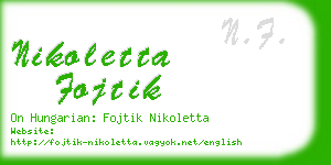 nikoletta fojtik business card